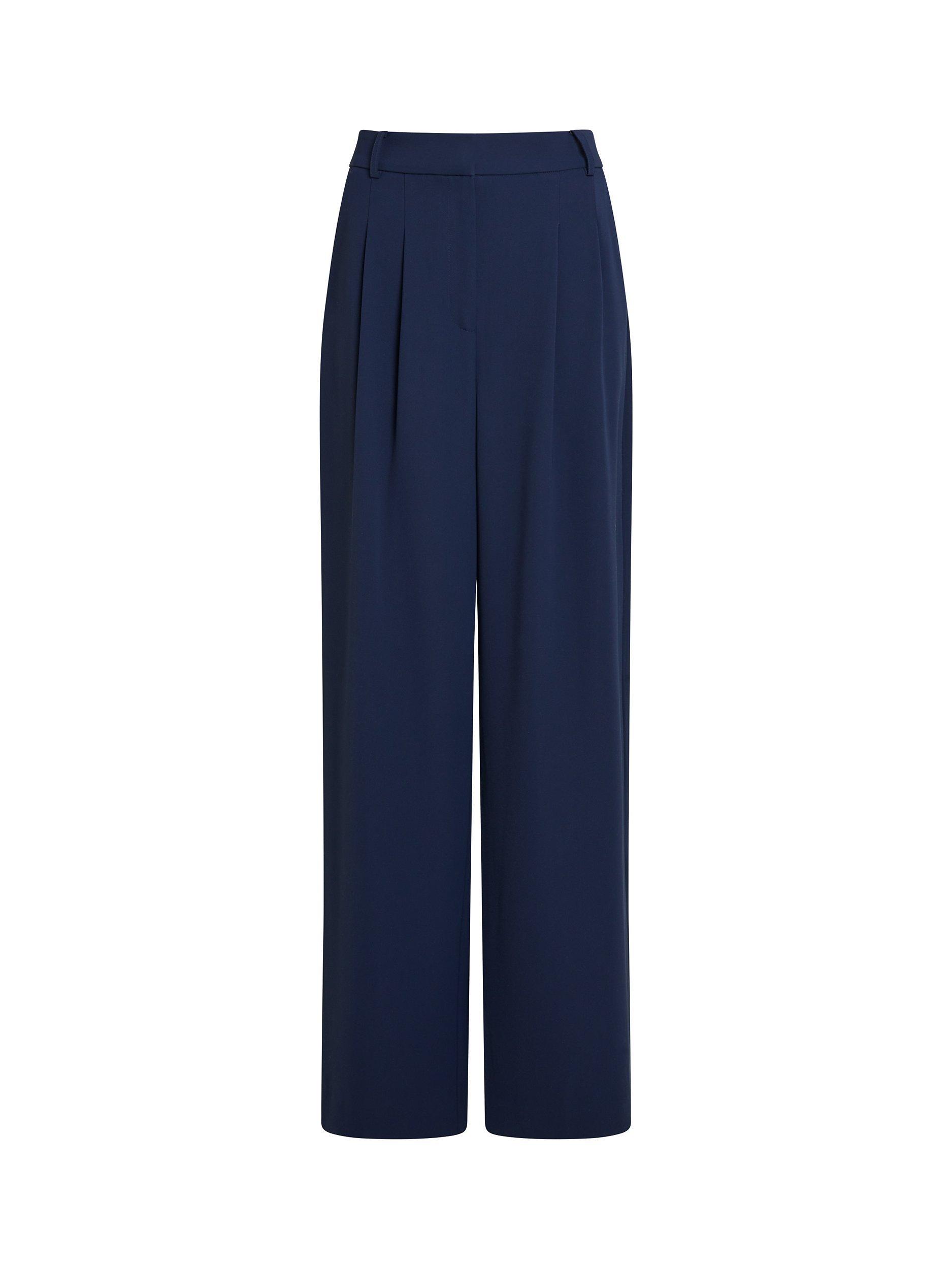 Product image 4 of 4, which shows French Connection Harry Wide Leg Trousers, Marine, 6