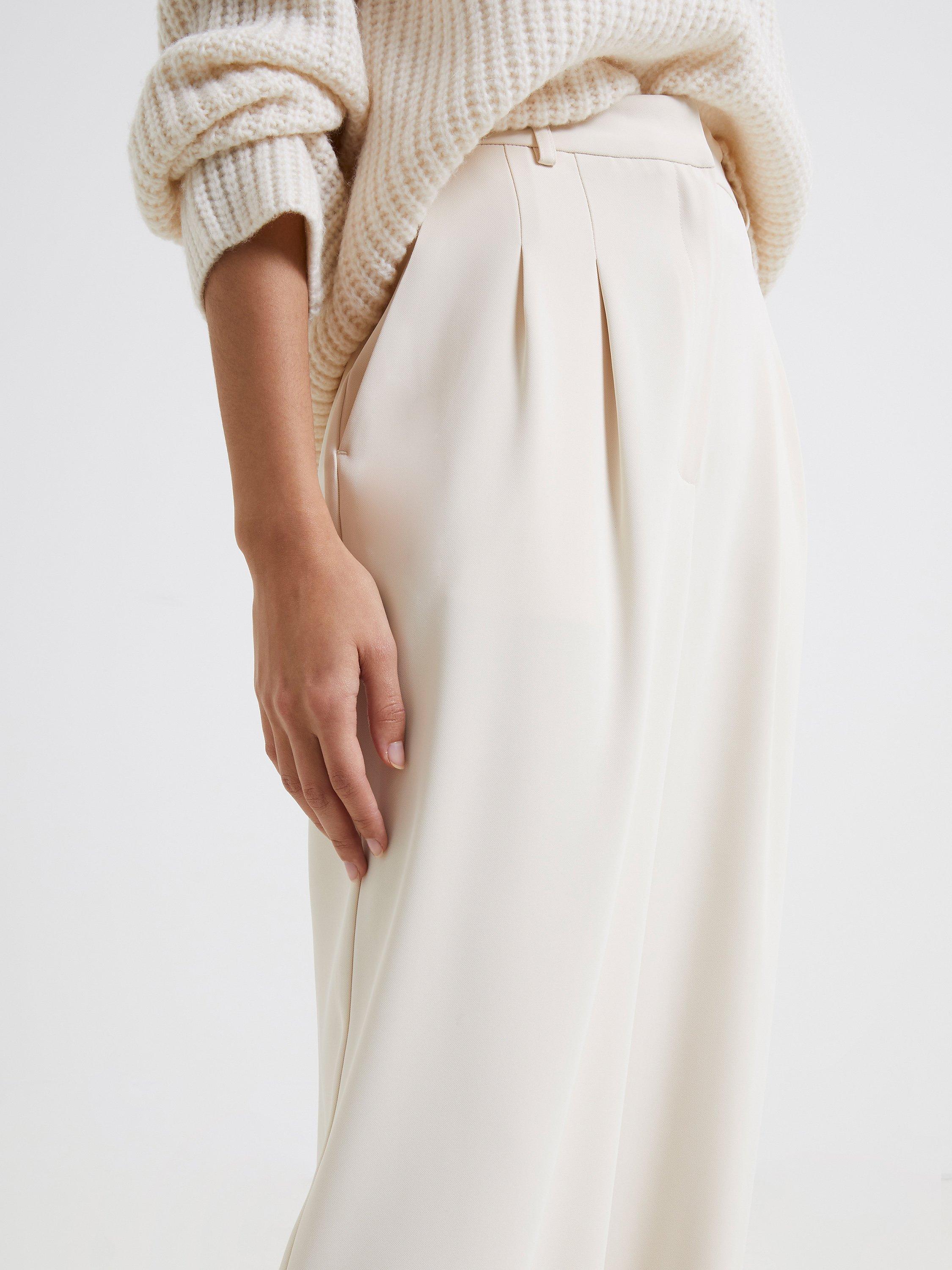 Product image 2 of 4, which shows French Connection Harry Wide Leg Trousers, Classic Cream, 10