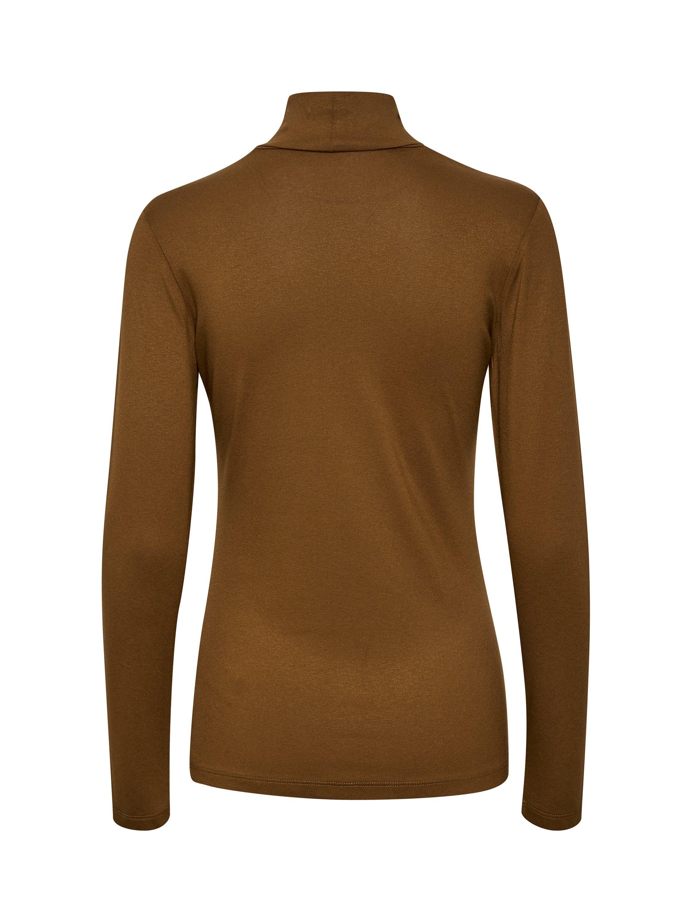 Product image 5 of 5, which shows KAFFE Yoko Jersey Turtleneck Top, Toffee, XS