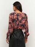 KAFFE Janette Blouse, Black/Red Tone Berry