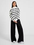 French Connection Vhari Half Zip Striped Jumper