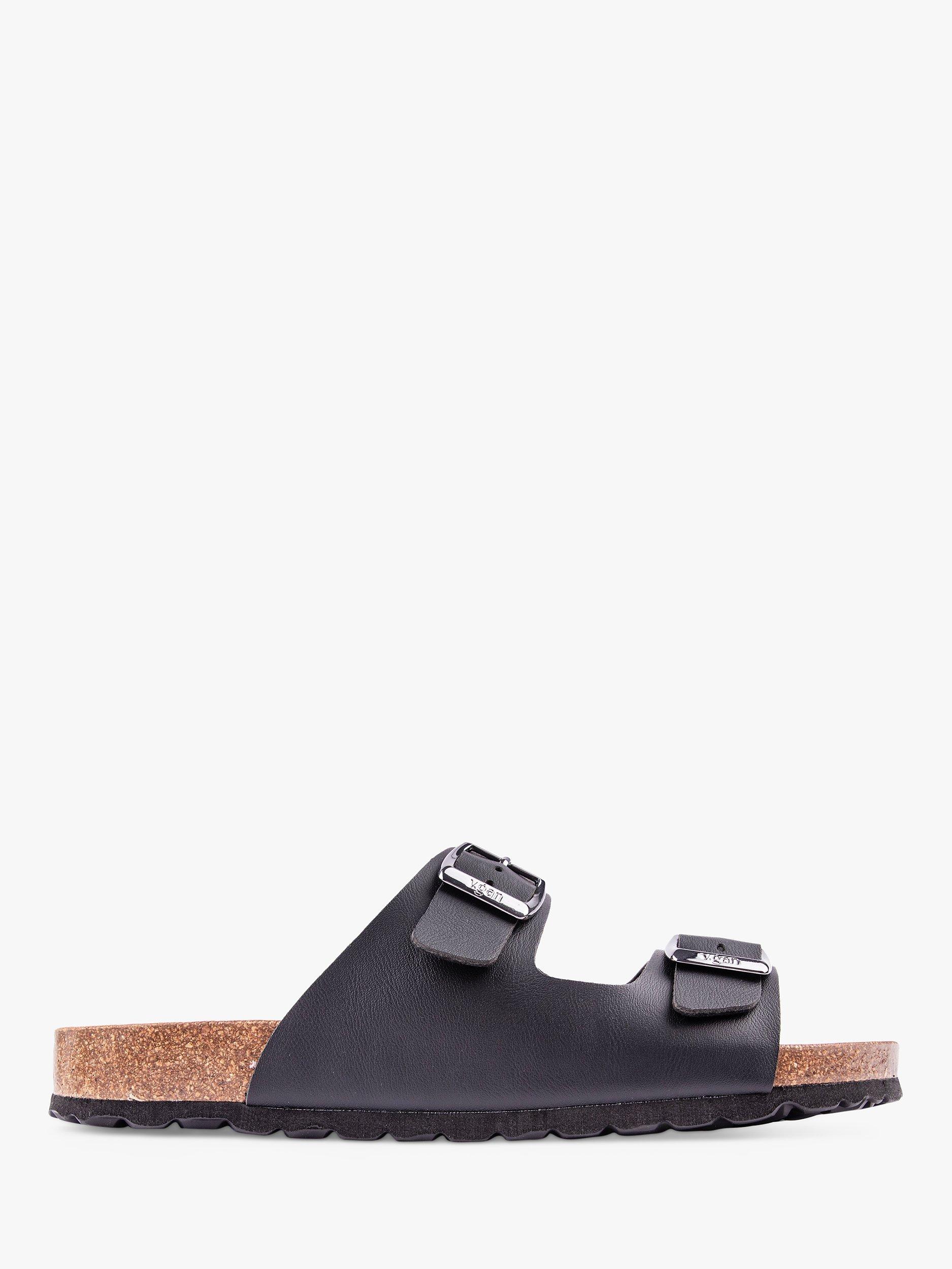 V.GAN Vegan Mango Double Strap Footbed Sandals Black