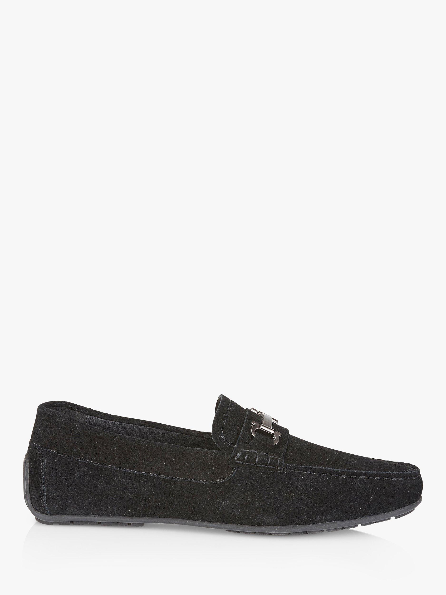 Silver Street London Austin Suede Loafers, Black