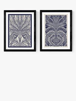 EAST END PRINTS Alisa Galitsyna 'Foliage' Framed Print, Set of 2, Black Frame