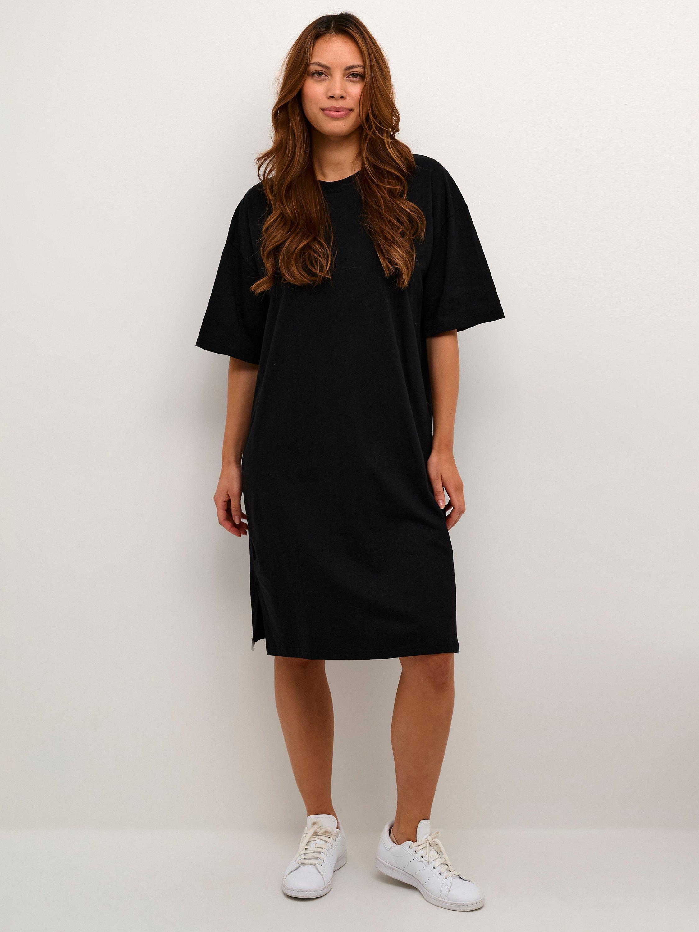 Product image 3 of 6, which shows KAFFE Edna Oversized T-Shirt Dress, Black, XS