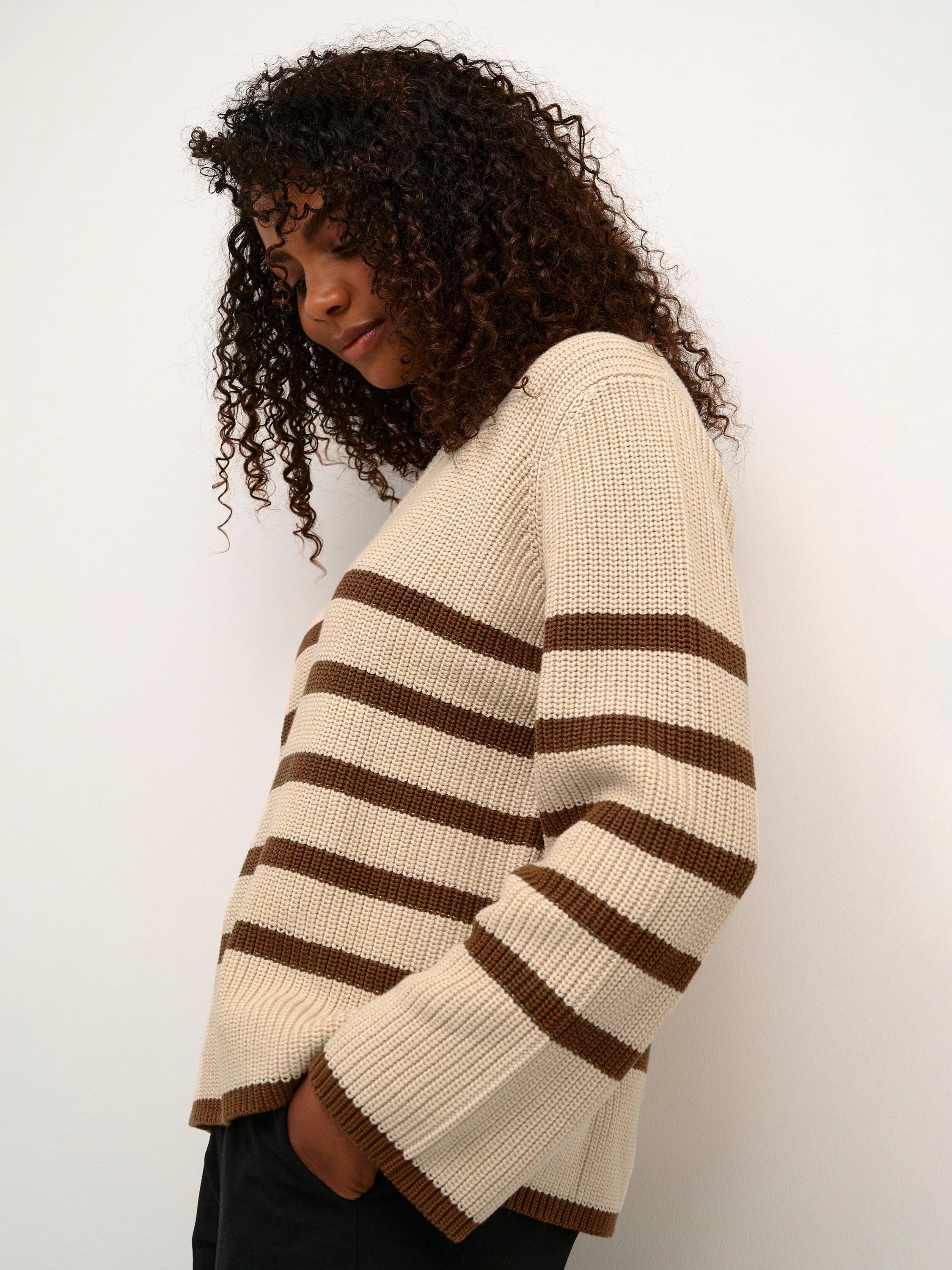Product image 3 of 5, which shows KAFFE Irina Knit Jumper, Sand/Soft Silt, XXL