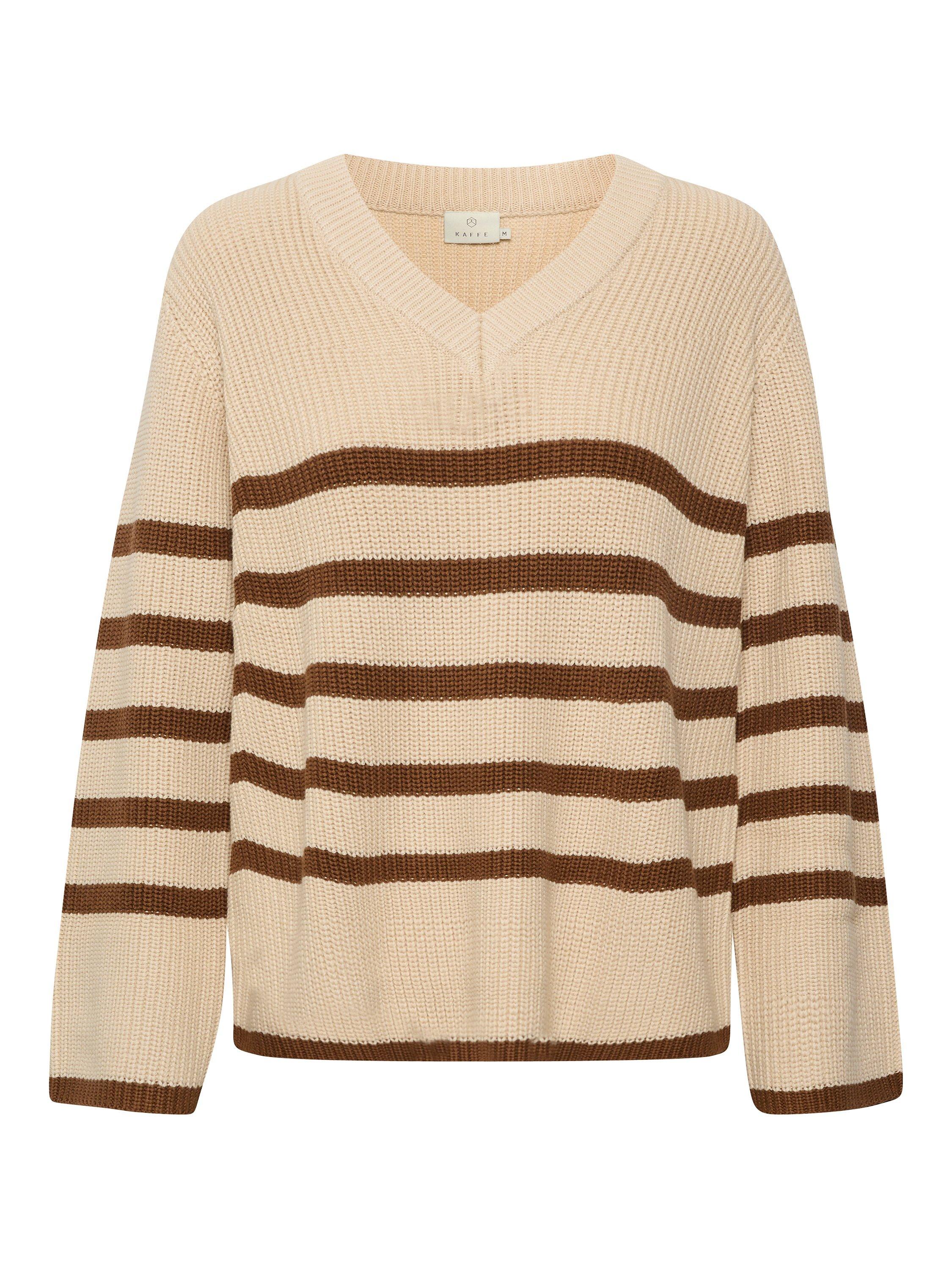 Product image 4 of 5, which shows KAFFE Irina Knit Jumper, Sand/Soft Silt, XXL