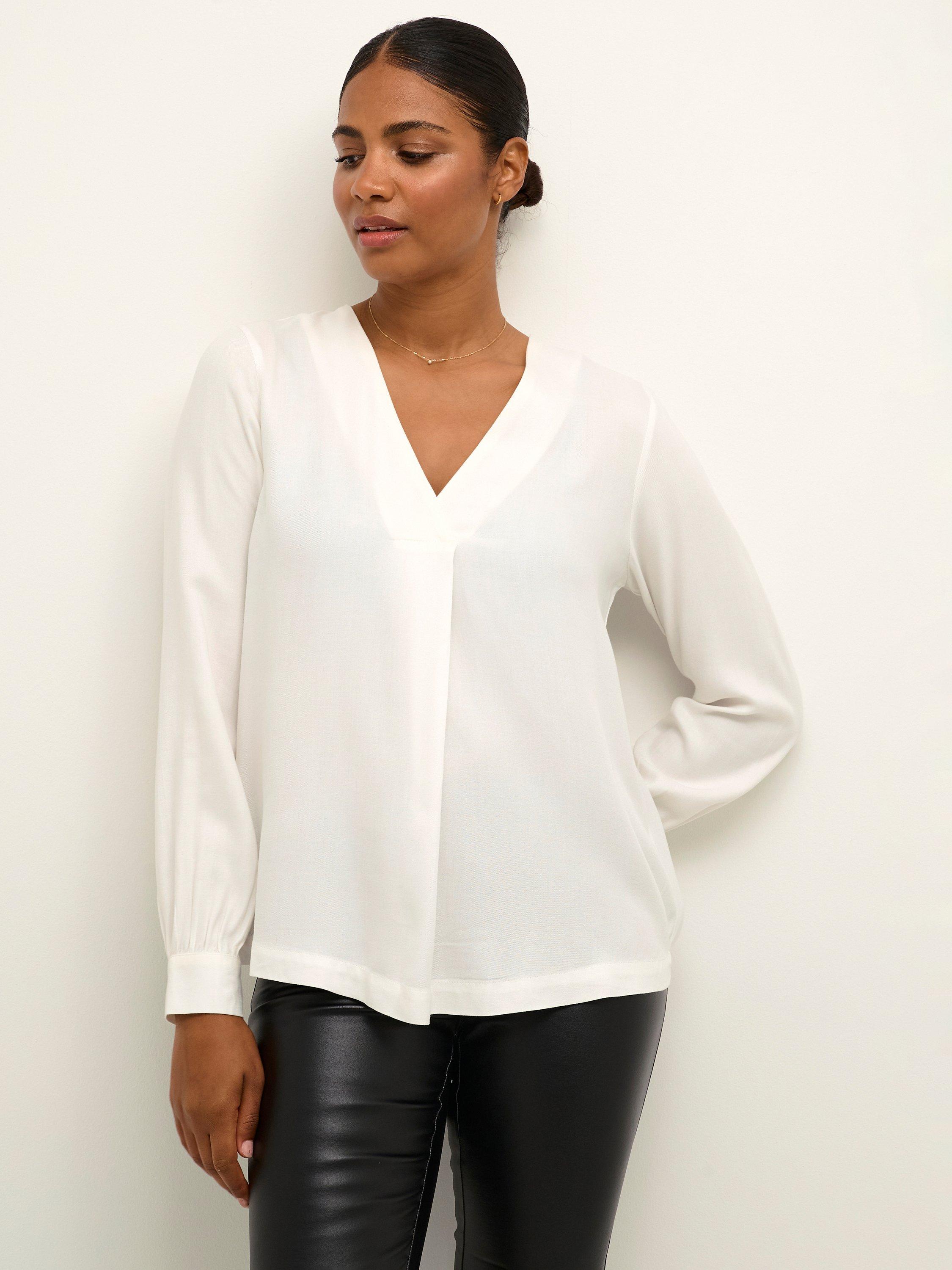 KAFFE Kelly Long Sleeve Blouse, Chalk