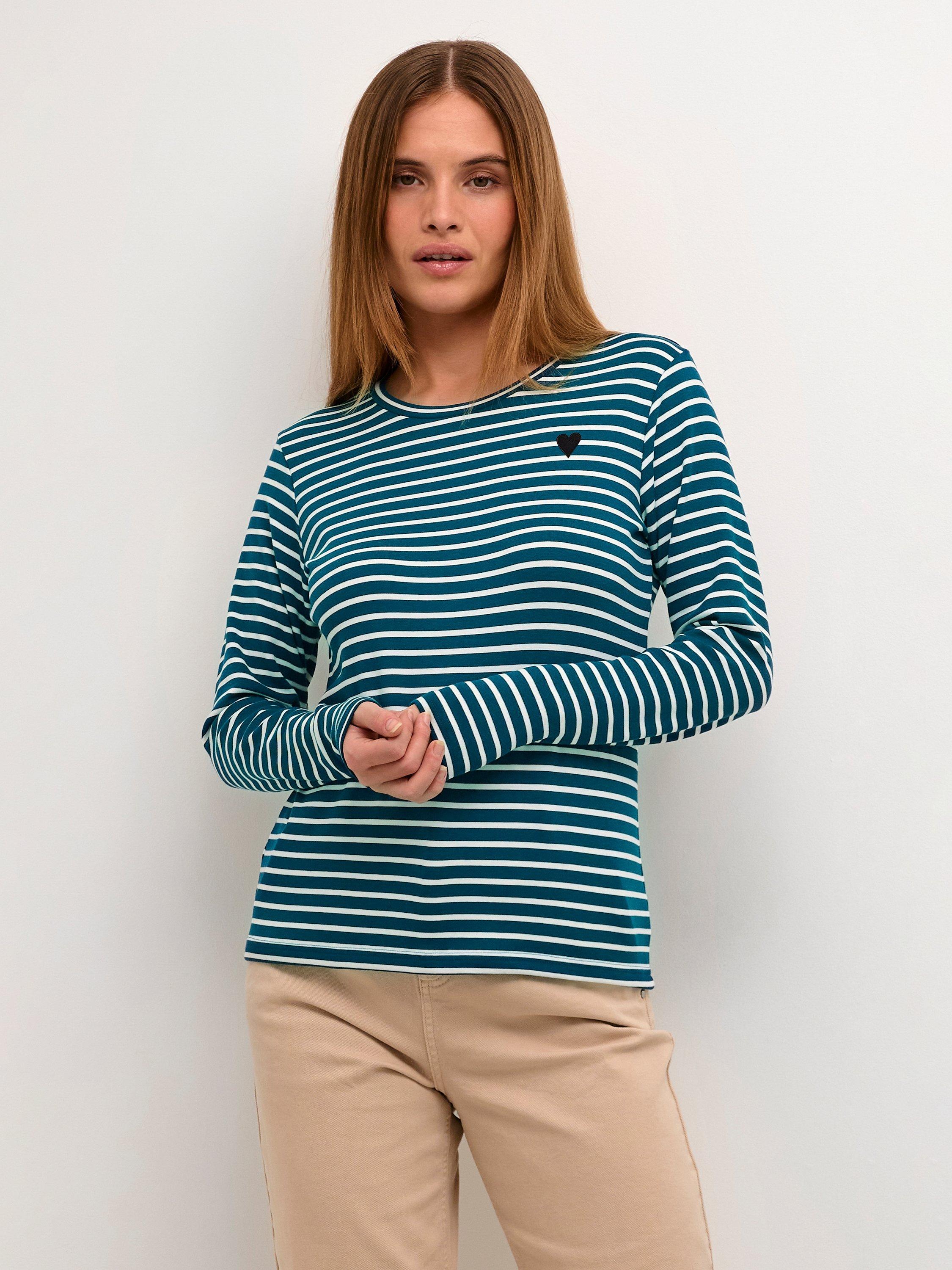 KAFFE Liddy Striped Long Sleeve T-Shirt