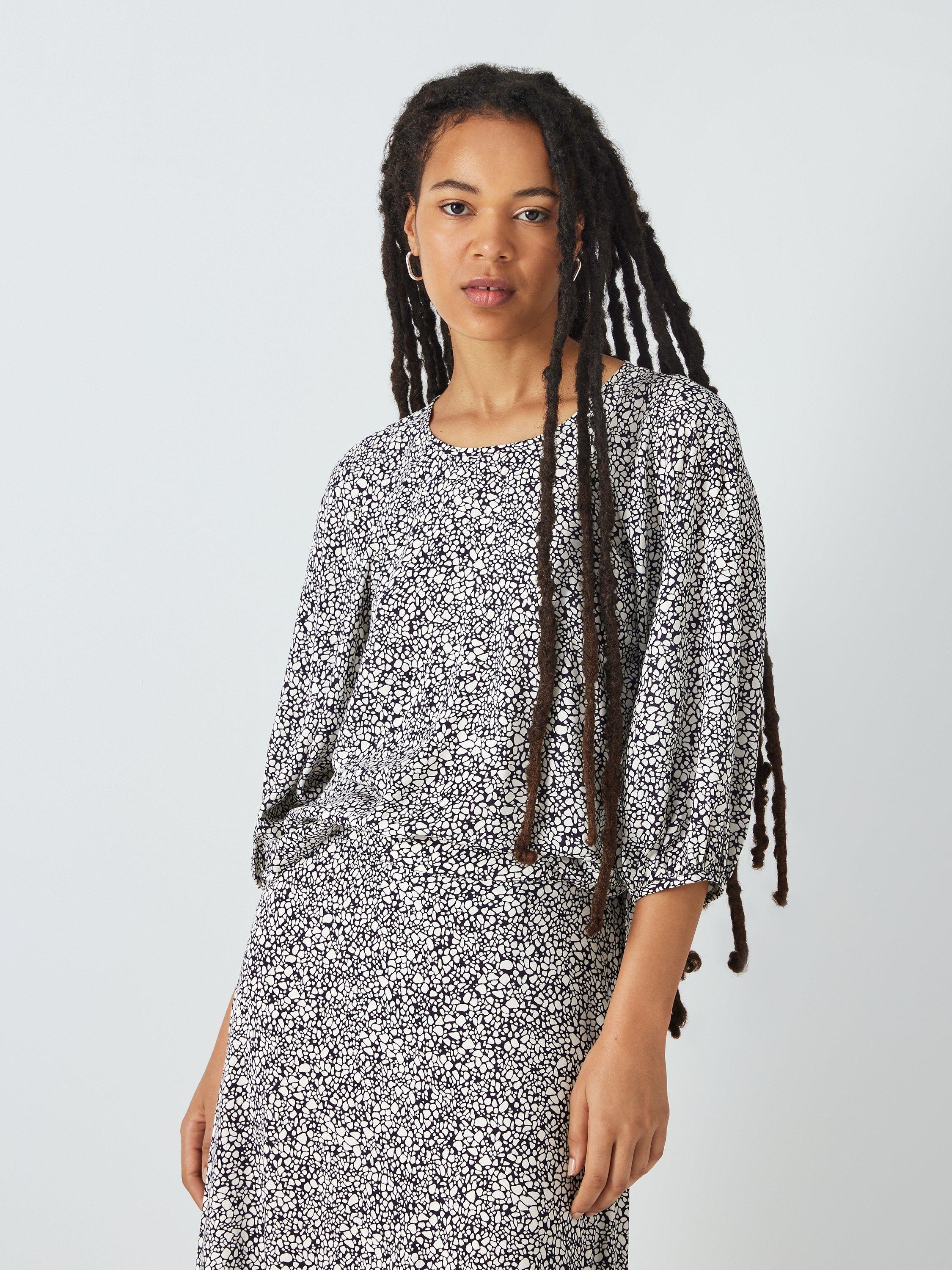 John Lewis ANYDAY Abstract Print Top, Black/White