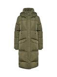 KAFFE Anika Long Padded Hooded Coat, Grape Leaf