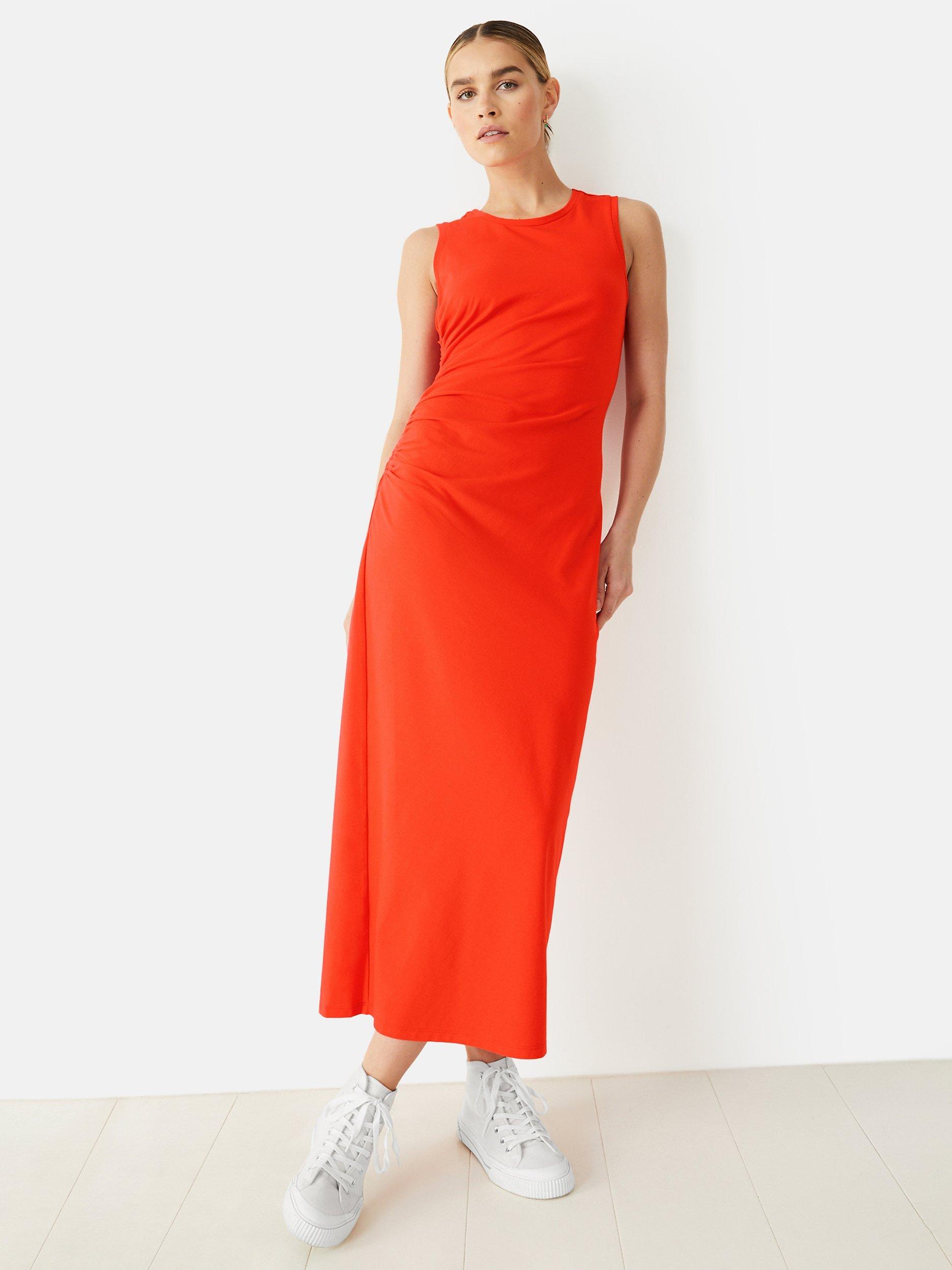 HUSH Sleveless Judy Jersey Midi Dress Orange