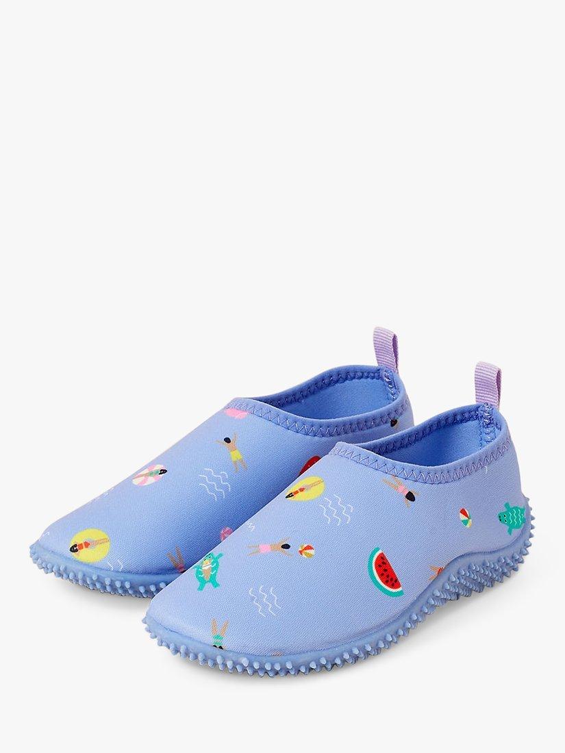 Product image 2 of 3, which shows Angels by Accessorize Kids' Funshine Swim Shoes, Blue/Multi, 1