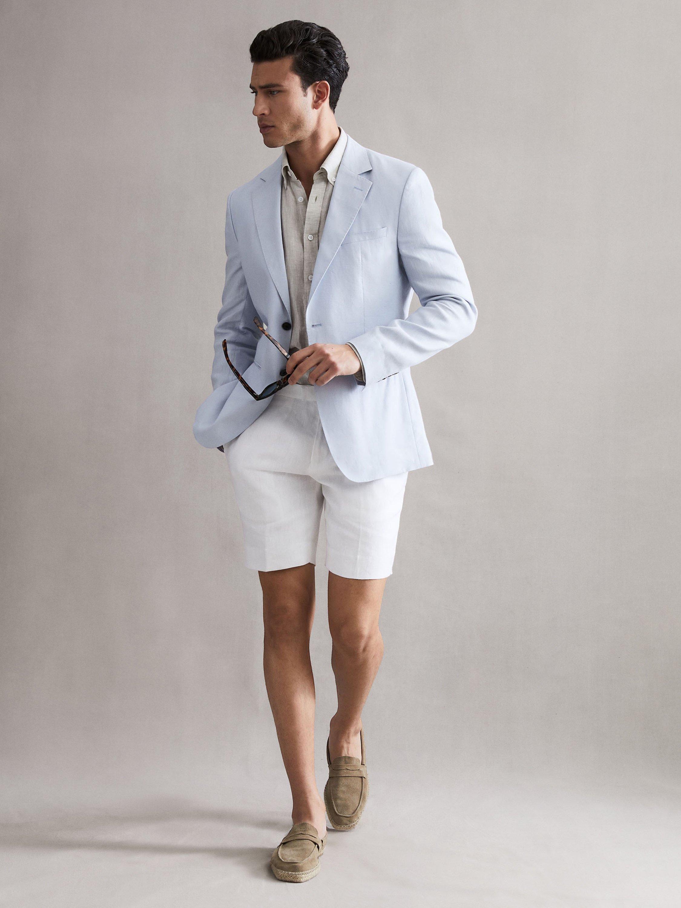 Reiss Searcy Linen Formal Shorts, White