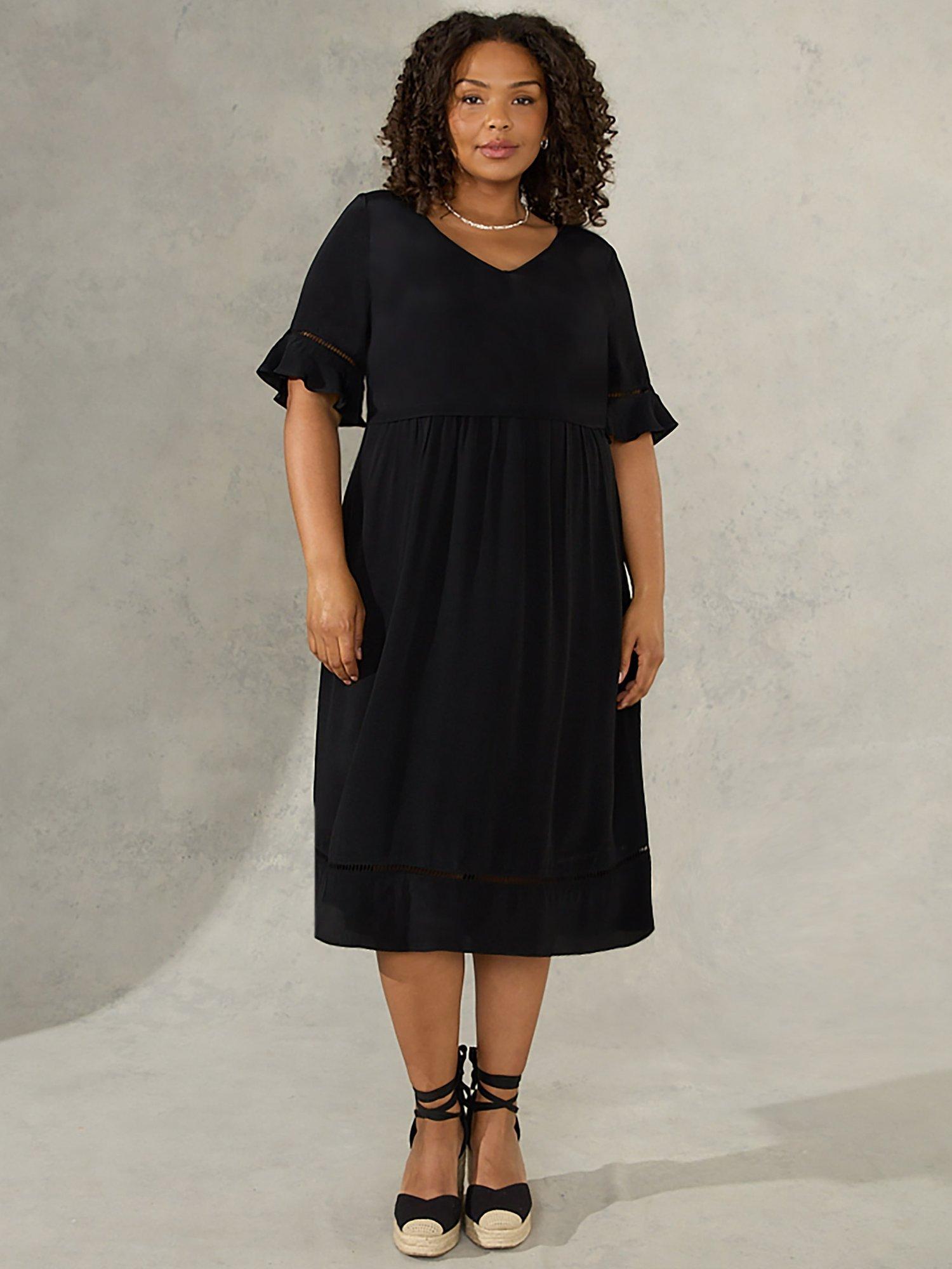 Live Unlimited Curve Ladder Trim Dress, Black