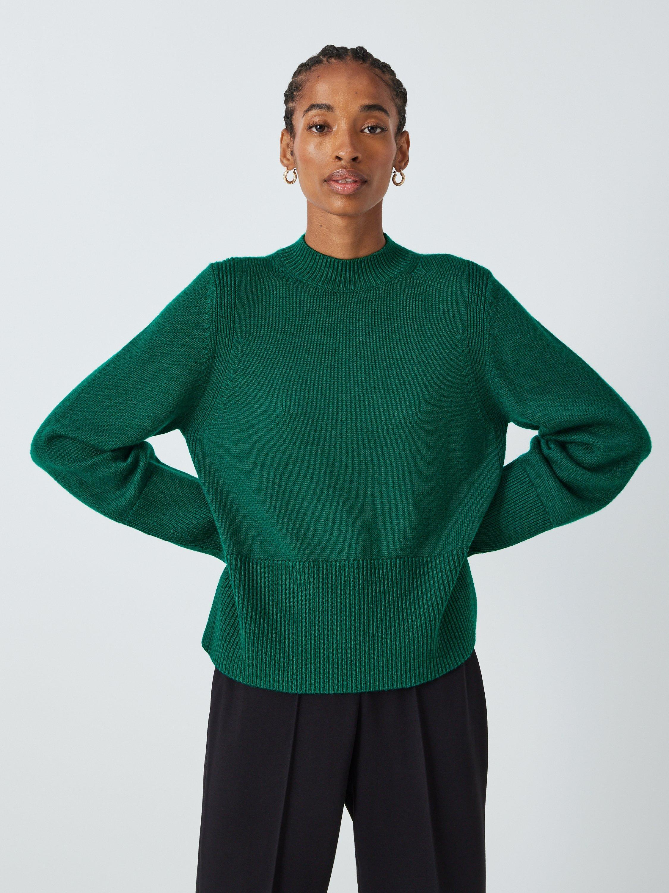 John Lewis Chunky Merino Wool Jumper, Green