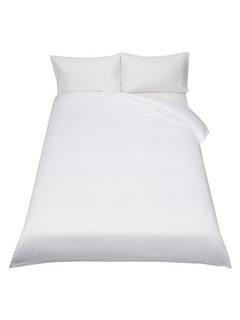 John Lewis Soft & Silky 400 Thread Count Egyptian Cotton Double Duvet Cover Set, White