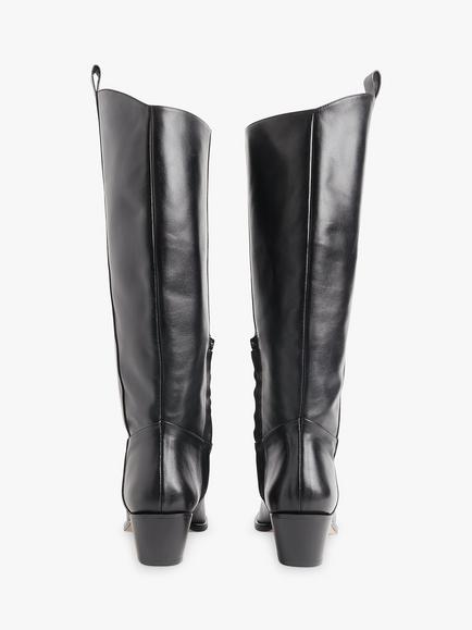 Whistles Asa Block Heel Western Boots - view 2, Black