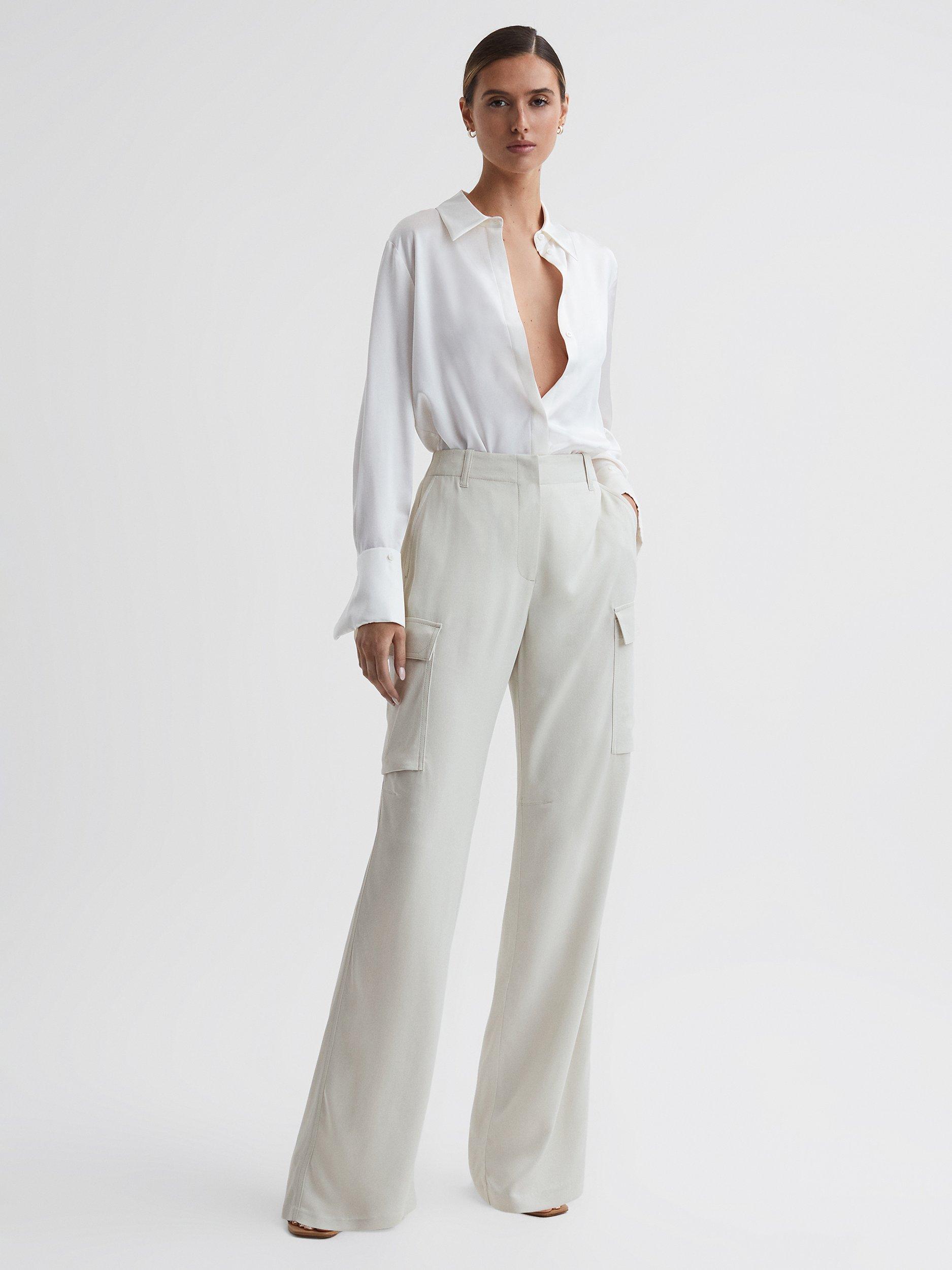 Reiss Drew Combat Wide Leg Trouser, Neutral