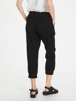KAFFE Naya Capri Cropped Tapered Joggers - view 2, Black Deep