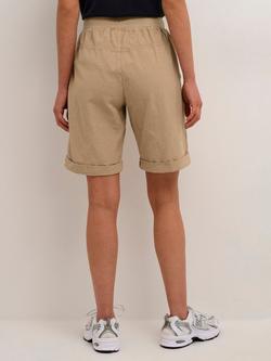 KAFFE Naya Elastic Waist Cotton Shorts - view 2, Classic Sand