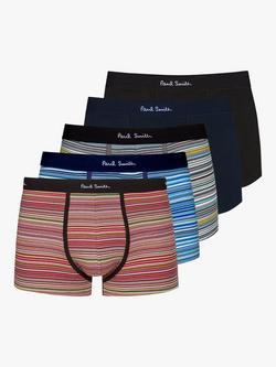 Paul Smith Stripe and Plain Trunks, Pack of 5, Multi, Multi