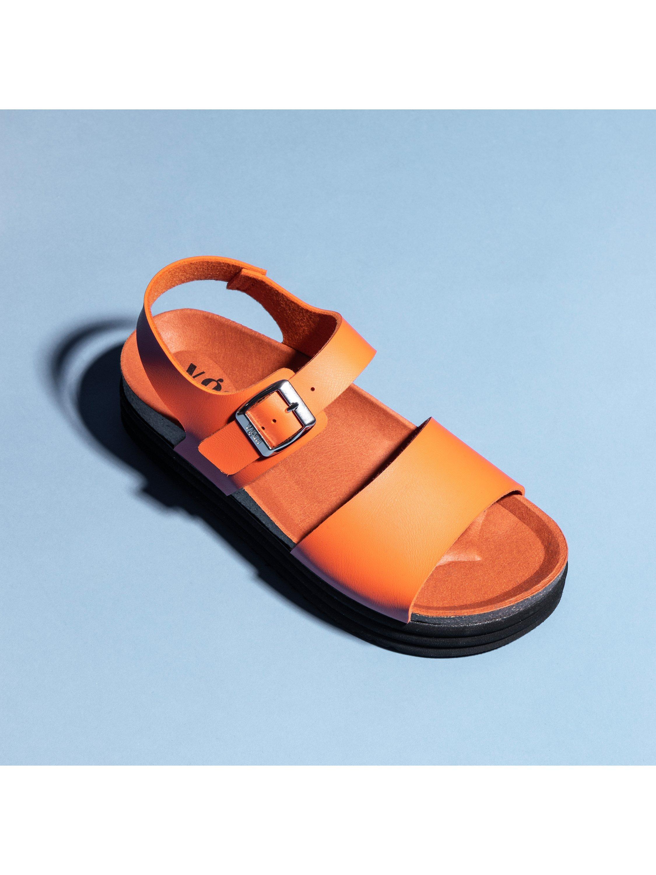 Product image 7 of 7, which shows V.GAN Vegan Clove Footbed Sandals, Orange, 3