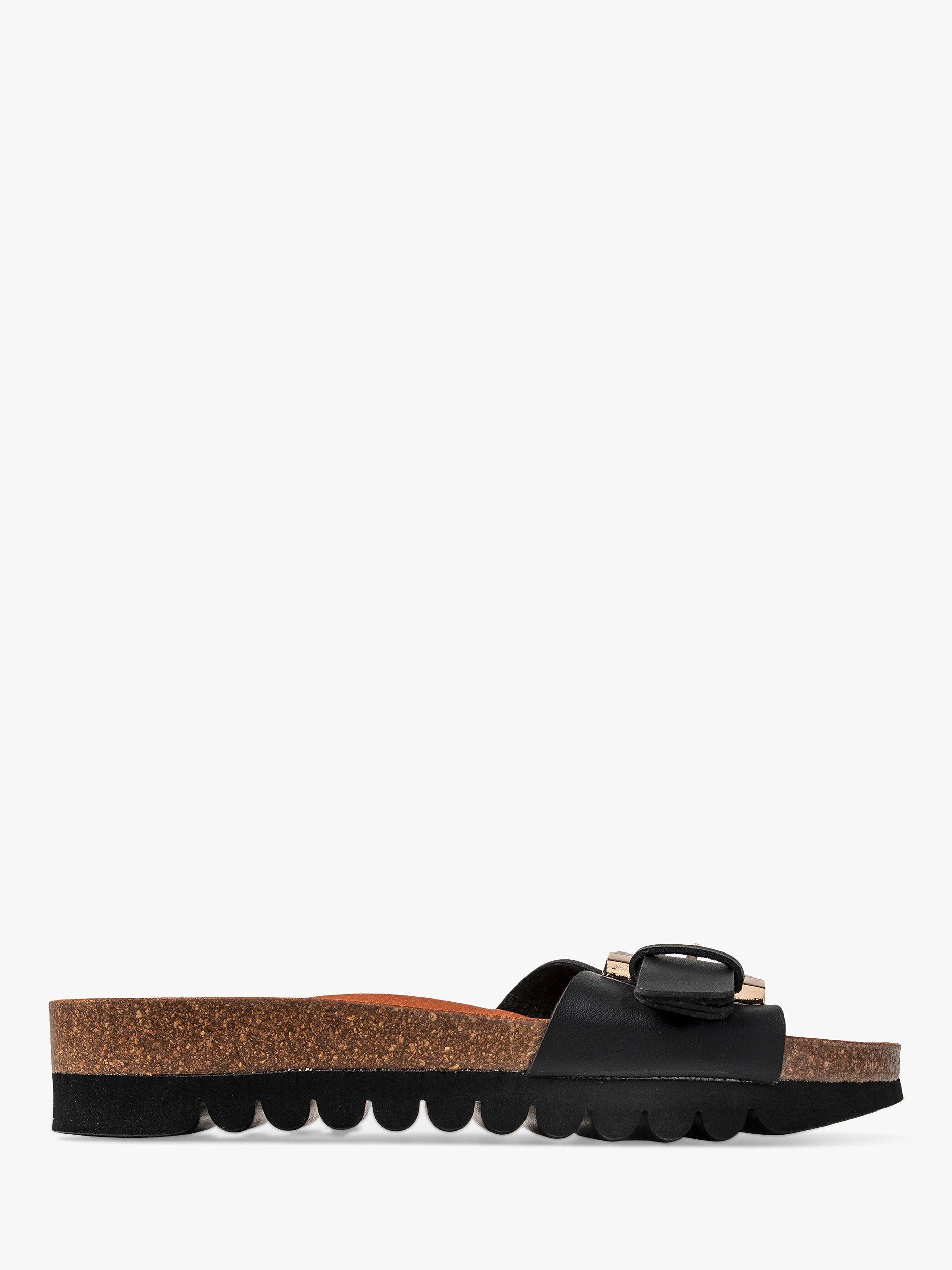 V.GAN Vegan Cherry Tortoiseshell Footbed Sandals, Black