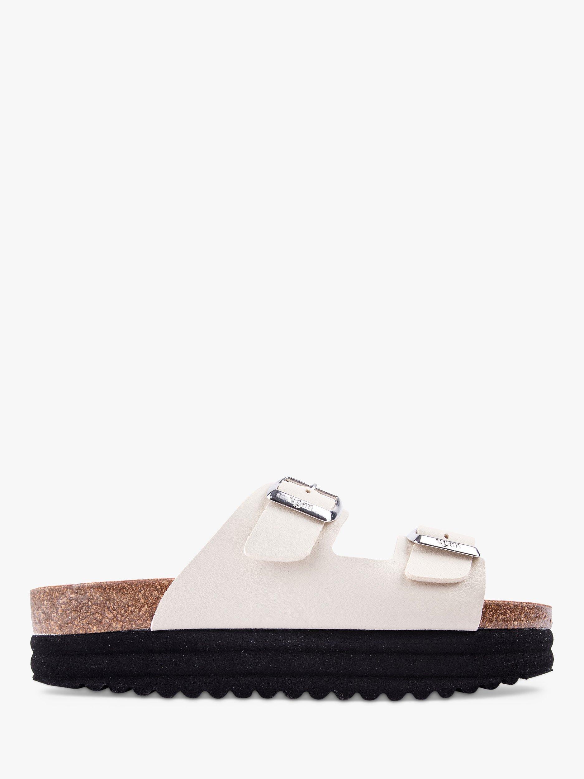 V.GAN Vegan Plum Double Strap Footbed Sandals, Cream 