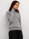 KAFFE Astrid Roll Neck Jumper, Grey Melange