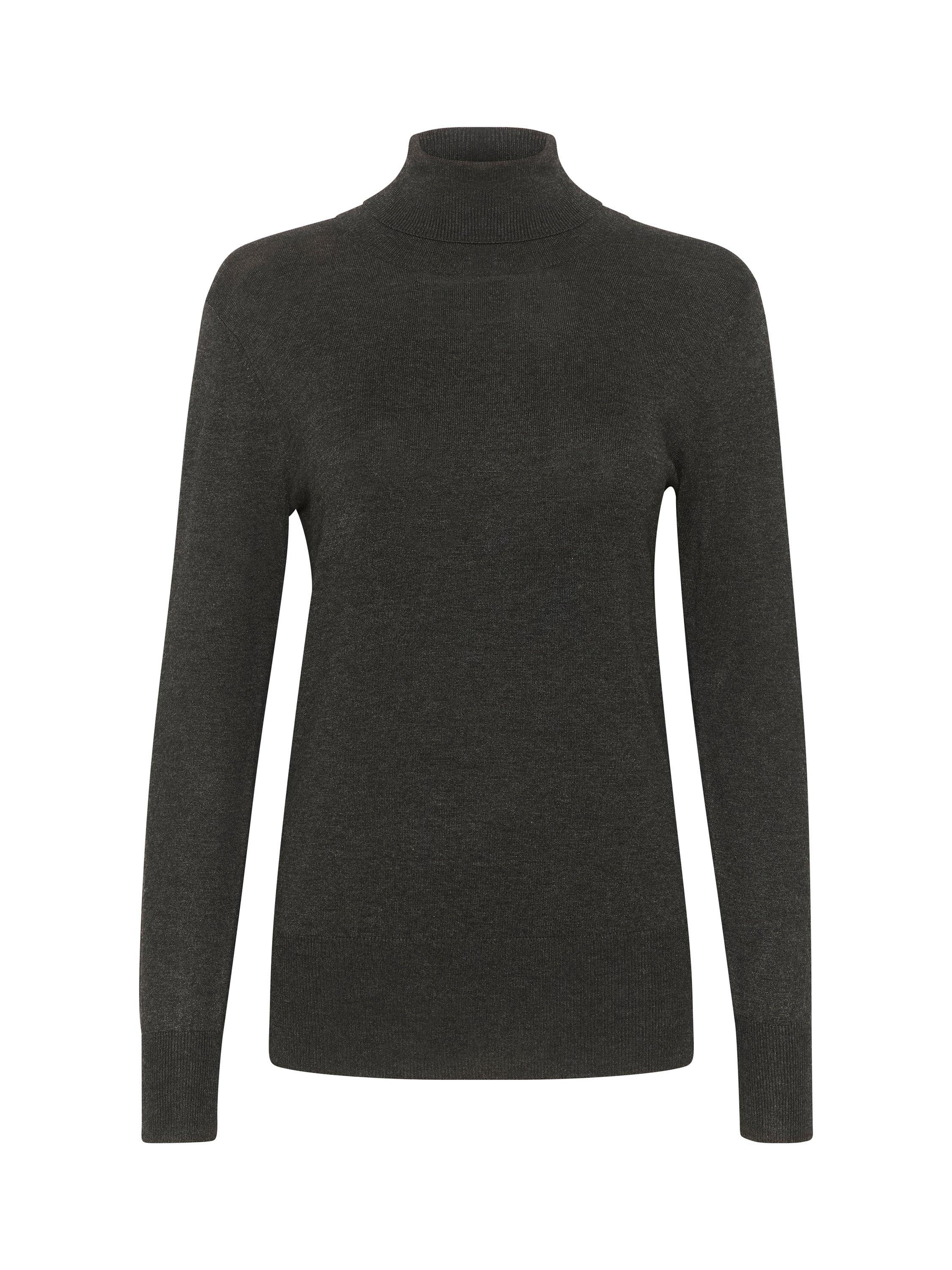 KAFFE Astrid Roll Neck Jumper, Dark Grey Melange, XS