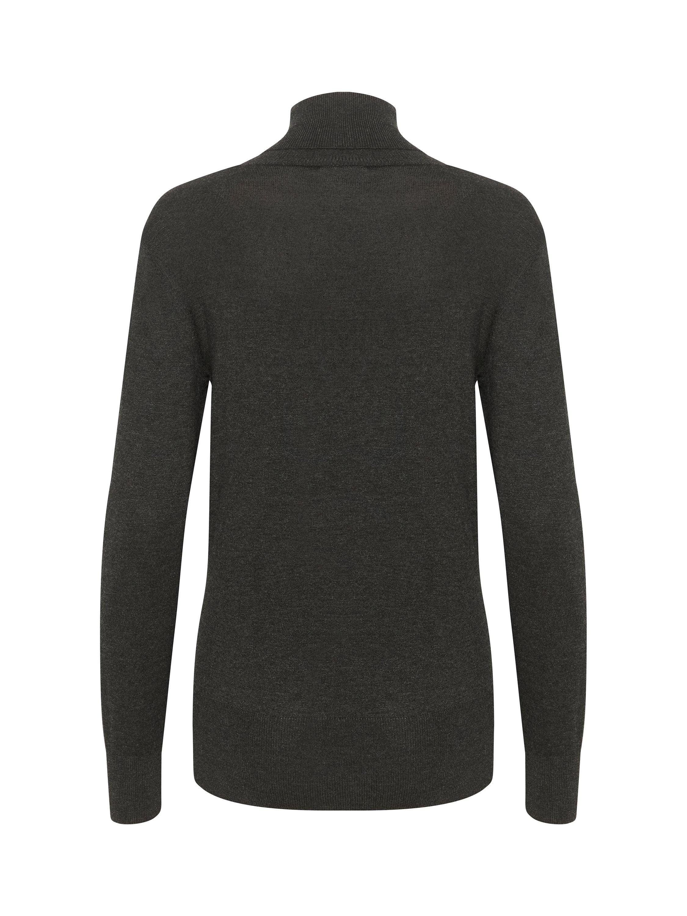 KAFFE Astrid Roll Neck Jumper, Dark Grey Melange, XS