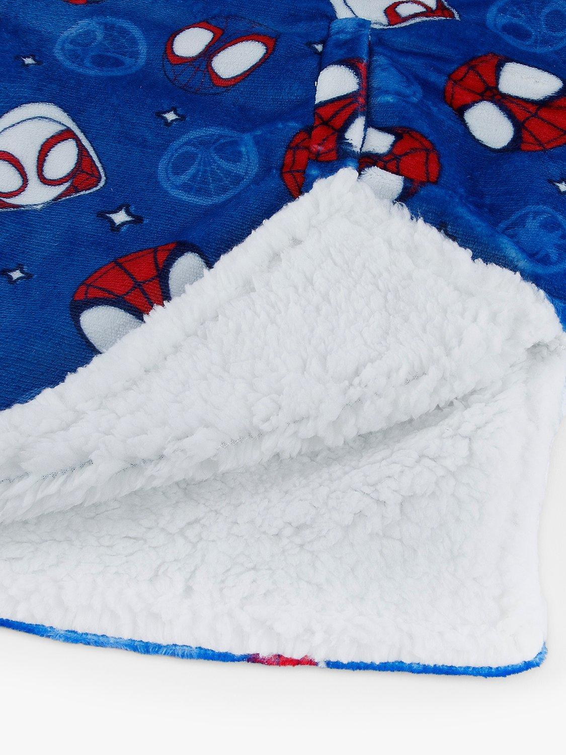 Product image 3 of 3, which shows Spidey And His Amazing Friends Kids' Oversized Fleece Hooded Blanket, Blue/Multi, 4-6 years