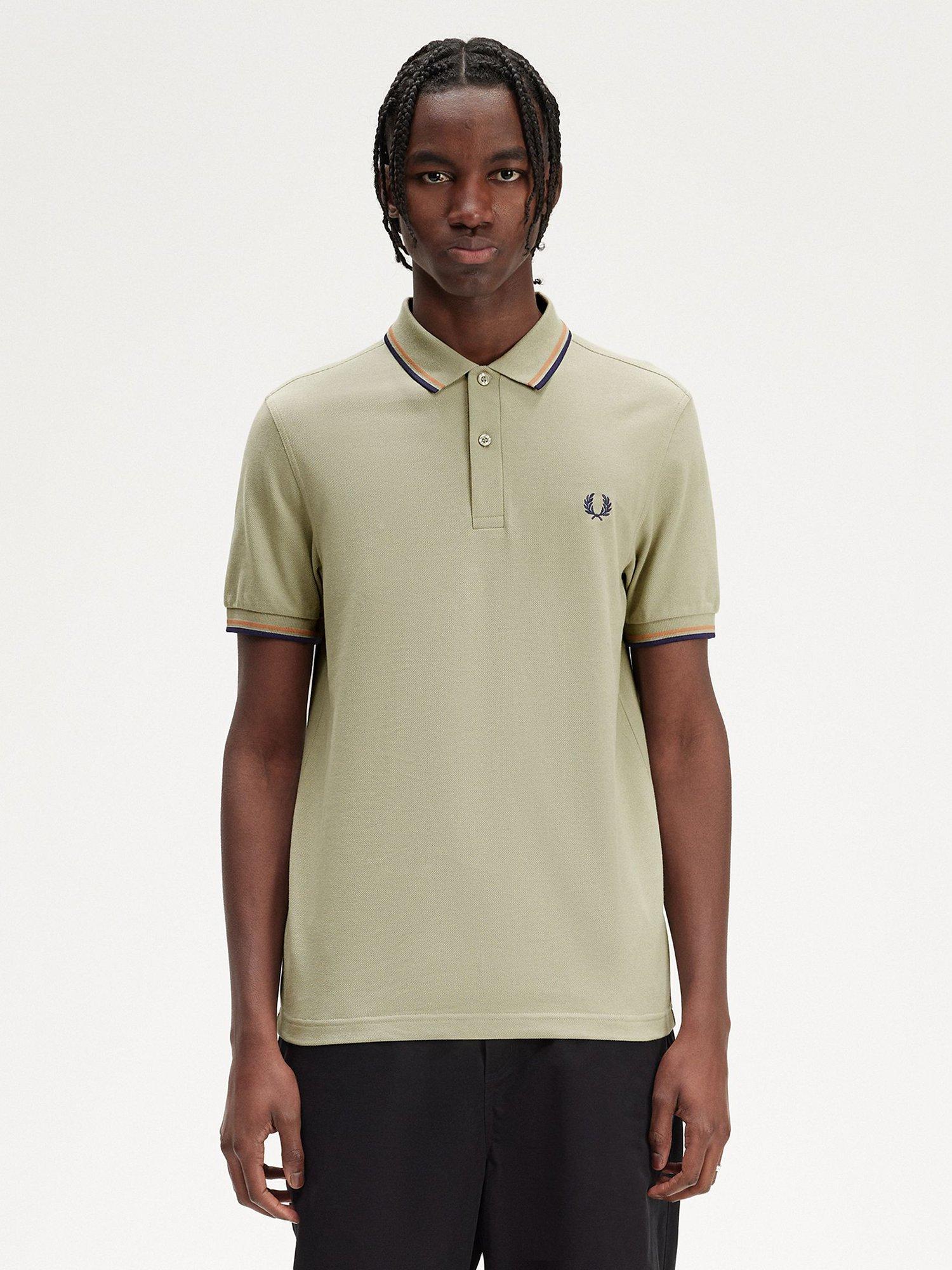 Fred Perry Twin Tipped Regular Fit Polo Shirt, Sgrass Lrst Fnvy, S