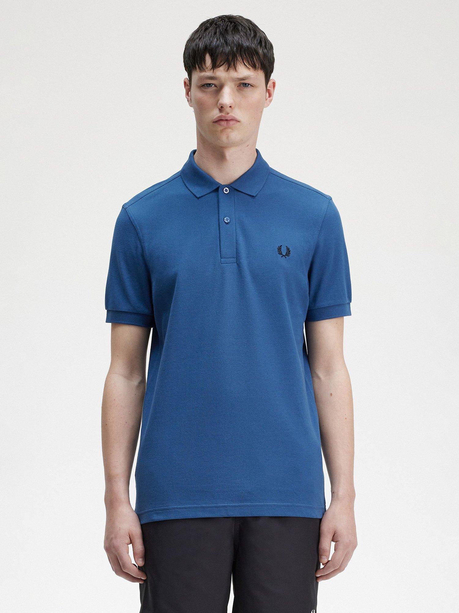 Fred Perry Plain Short Sleeve Polo Top, Midnight Blue