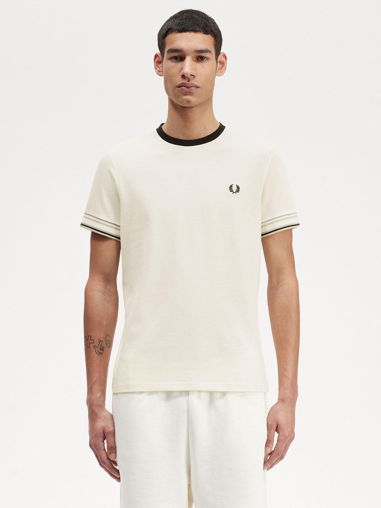 Fred Perry Bold Tipped Piqué T-Shirt, Ecru