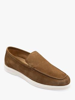 Loake Tuscany Suede Loafers - view 2, Chestnut