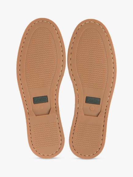 Loake Lymington Leather Boat Shoes, Brown - view 2, Brown
