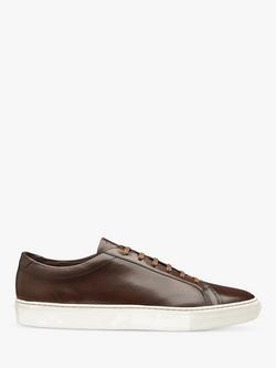 Loake Sprint Leather Trainers, Dark Brown