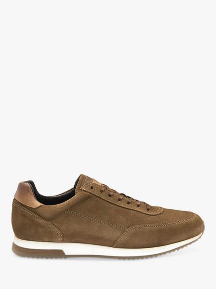 Loake Bannister Suede Leather Trainers, Brown