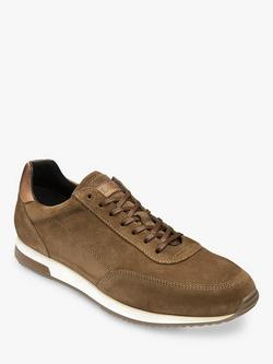 Loake Bannister Suede Leather Trainers - view 2, Brown