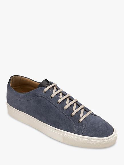 Loake Dash Suede Leather Trainers - view 2, Blue