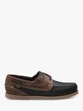 Loake Lymington Oiled Nubuck Boat Shoes, Navy/Brown