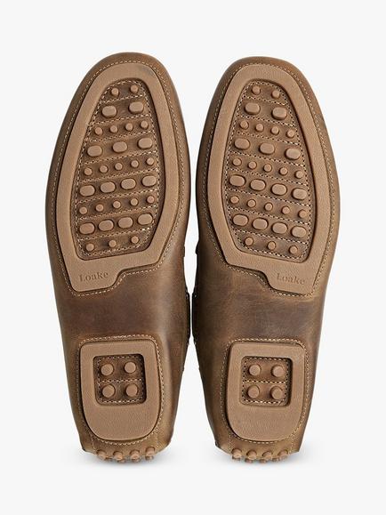 Loake Donington Oiled Nubuck Driving Shoes - view 2, Brown
