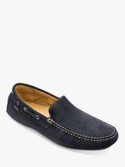 Loake Donington Oiled Nubuck Driving Shoes - view 2, Navy