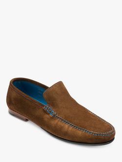 Loake Nicholson Polo Suede Slip-On Shoes - view 2, Brown