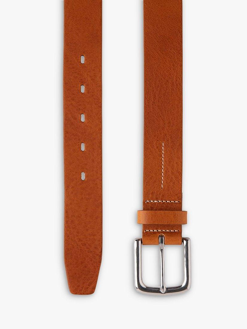 Product image 2 of 2, which shows Loake Cheltenham Milled Leather Belt, Tan, 30R