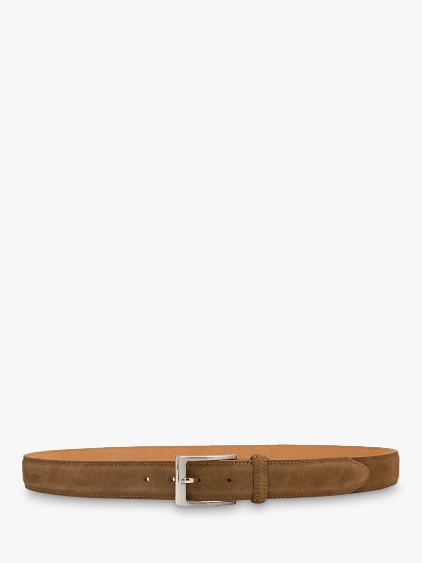 Loake William Suede Leather Belt, Sand