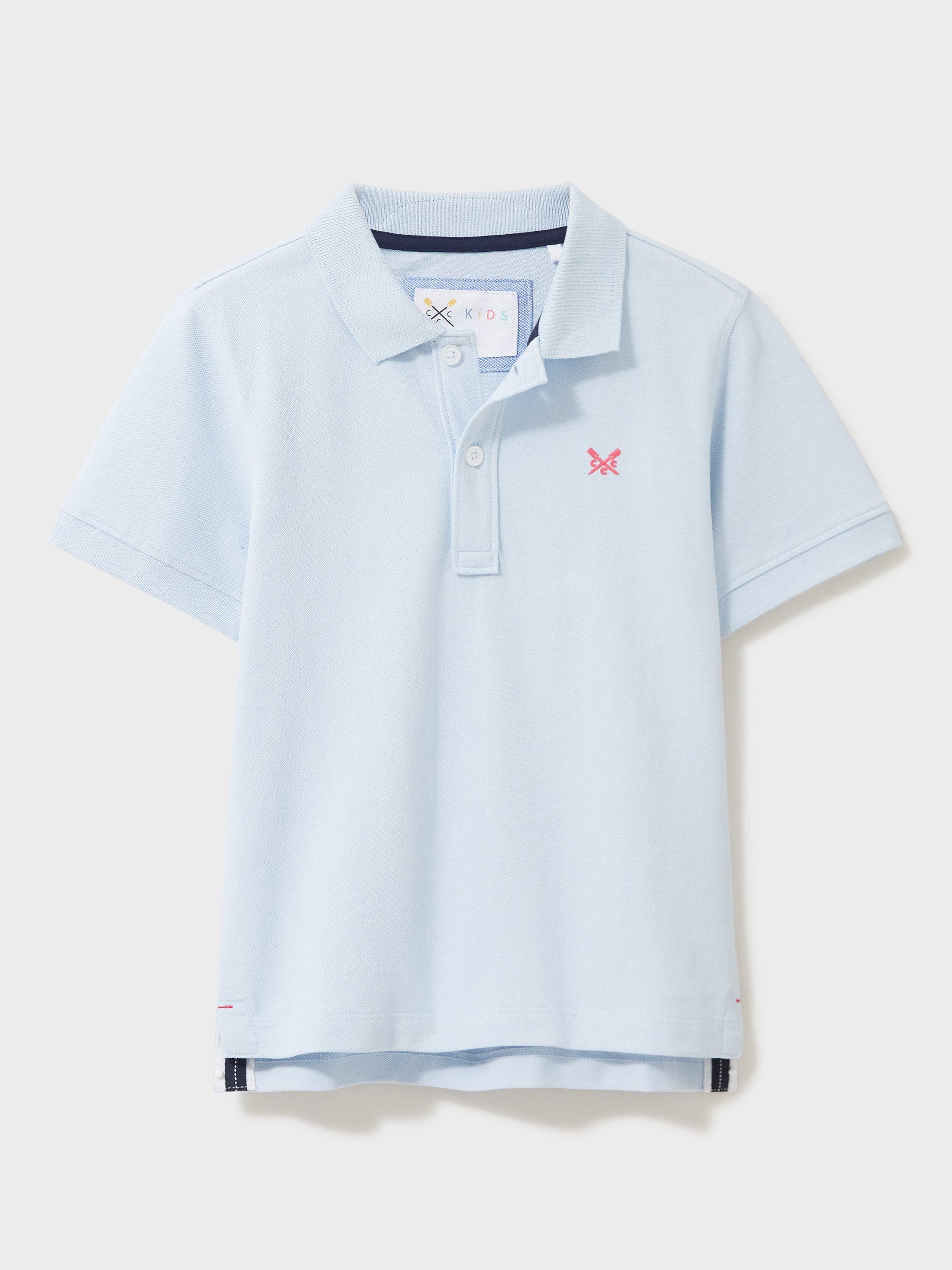 Crew Clothing Kids' Pique Polo, Pale Blue