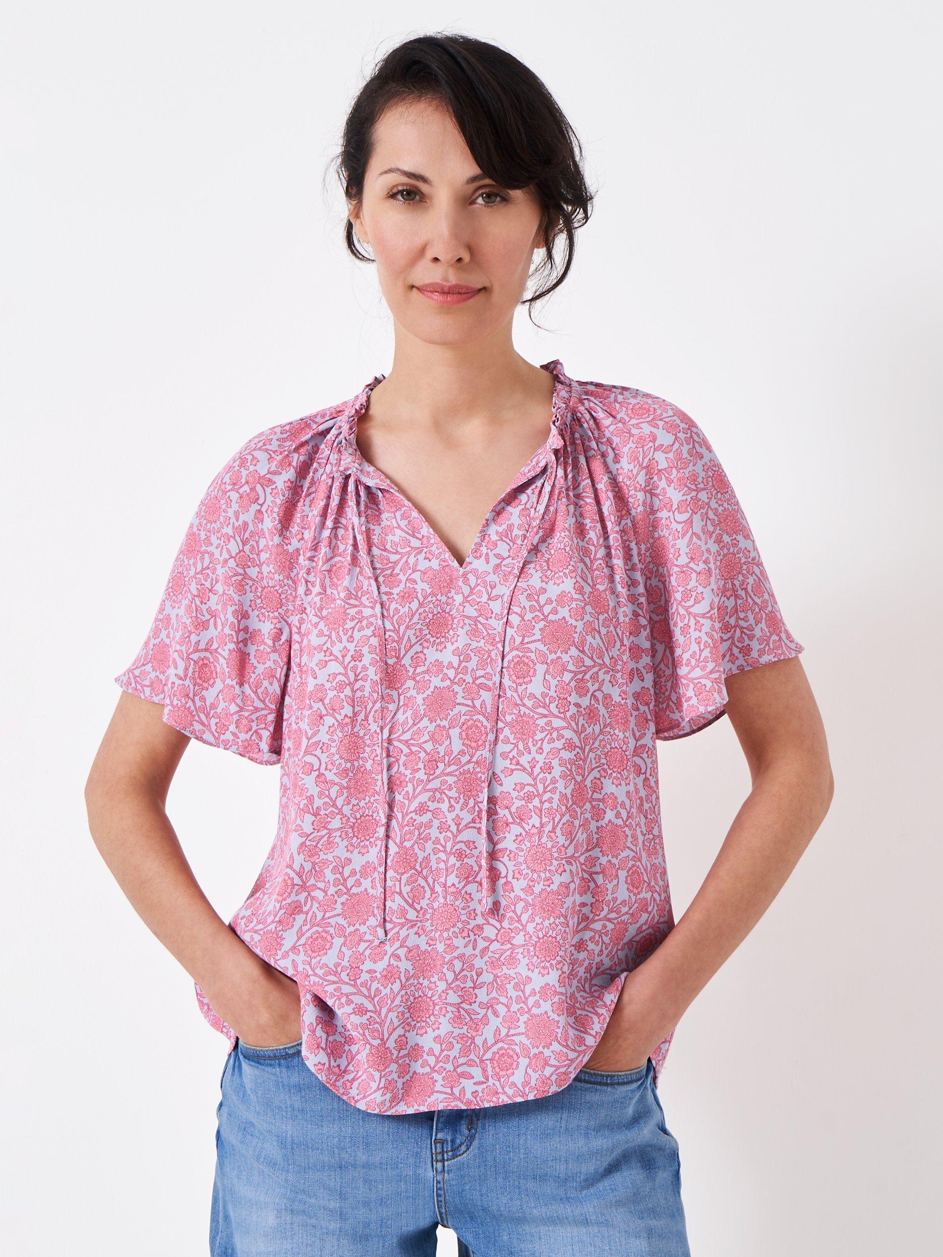 Crew Clothing Ada Flora Blouse, Pink